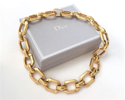 christian dior chain choker|Christian Dior chunky necklace.